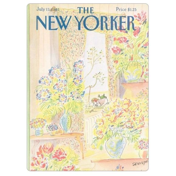 1981 New Yorker Magazine Flower Garden Magnet - Picture 1 of 4